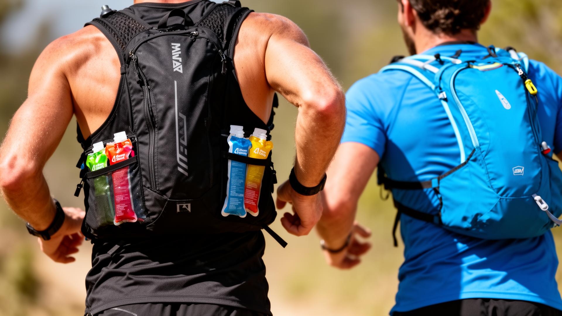Atletas corriendo con chalecos de hidratación SweatSpot